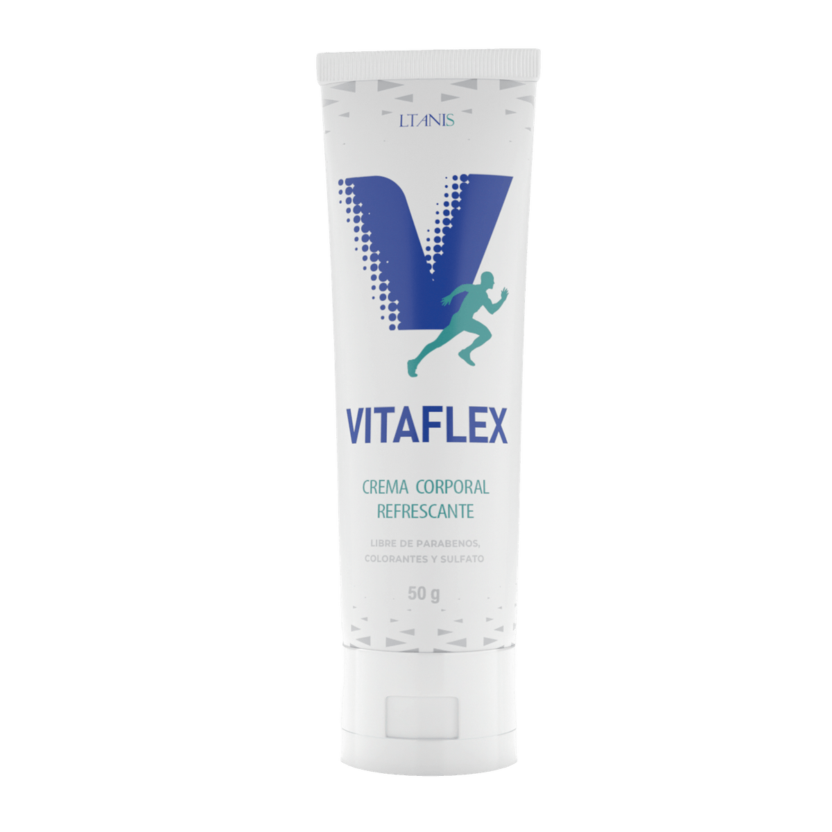 Tubo de Vitaflex crema corporal refrescante de 50 g, marca LTANIS